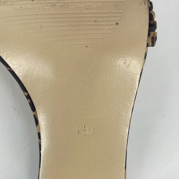 🔥 Sexy Marc Fisher Leopard Animal Print Satin Wrap Around Heels 7.5 flawed* - Picture 14 of 14